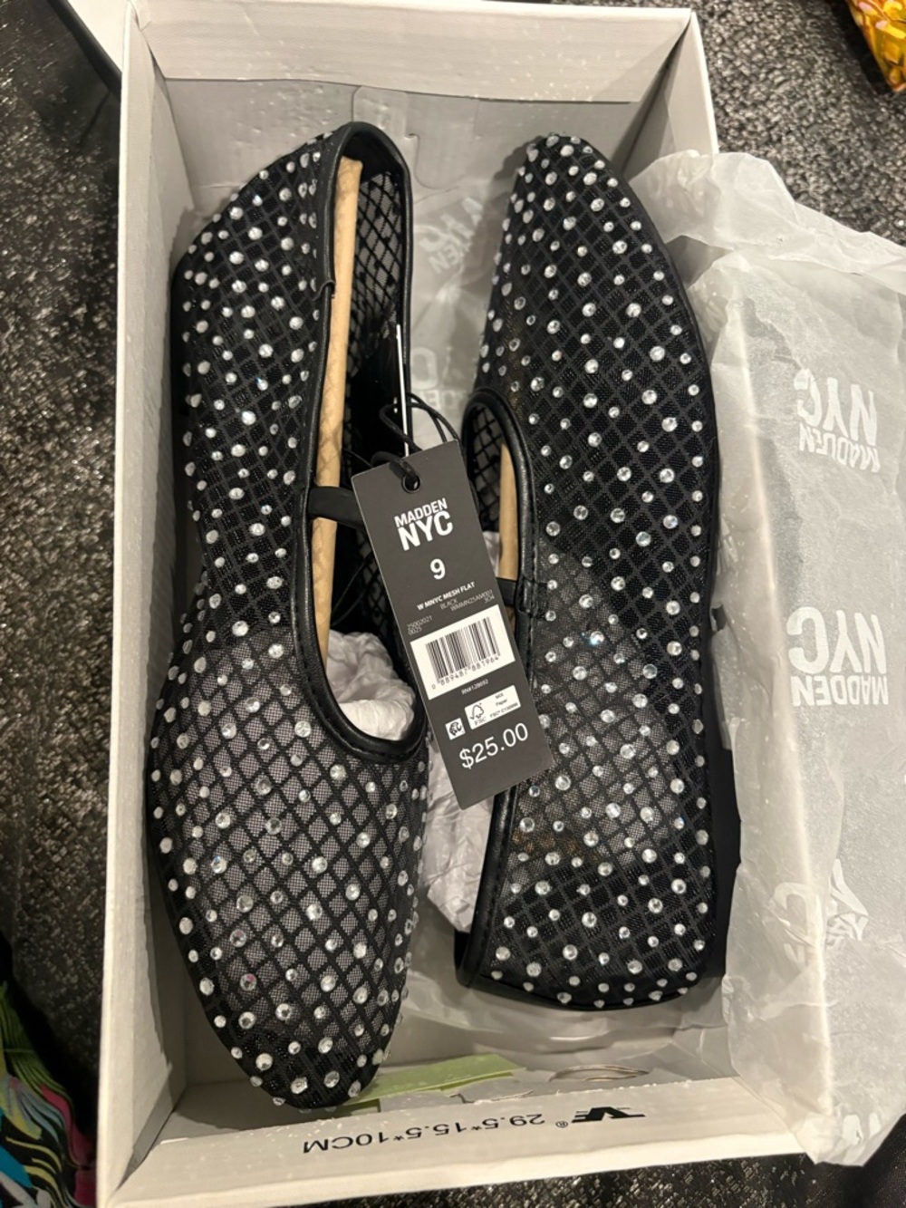 Madden NYC Women's Black Rhinestone Flats